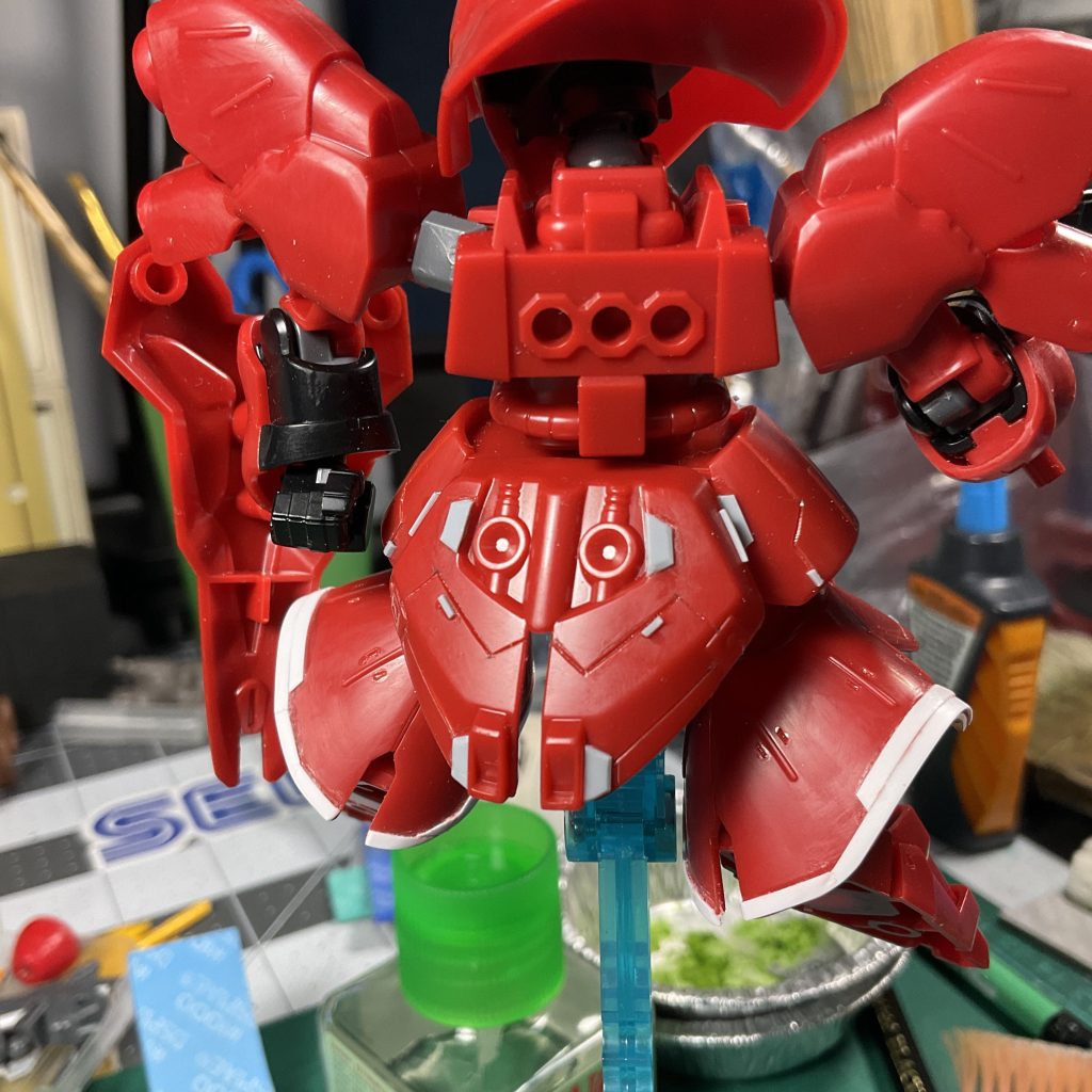 Here's a look at some of the extra details added before painting. I worked on the back parts first, if it turned out bad, it was only the back which wouldn't be seen much, and the backpack would cover it up too.