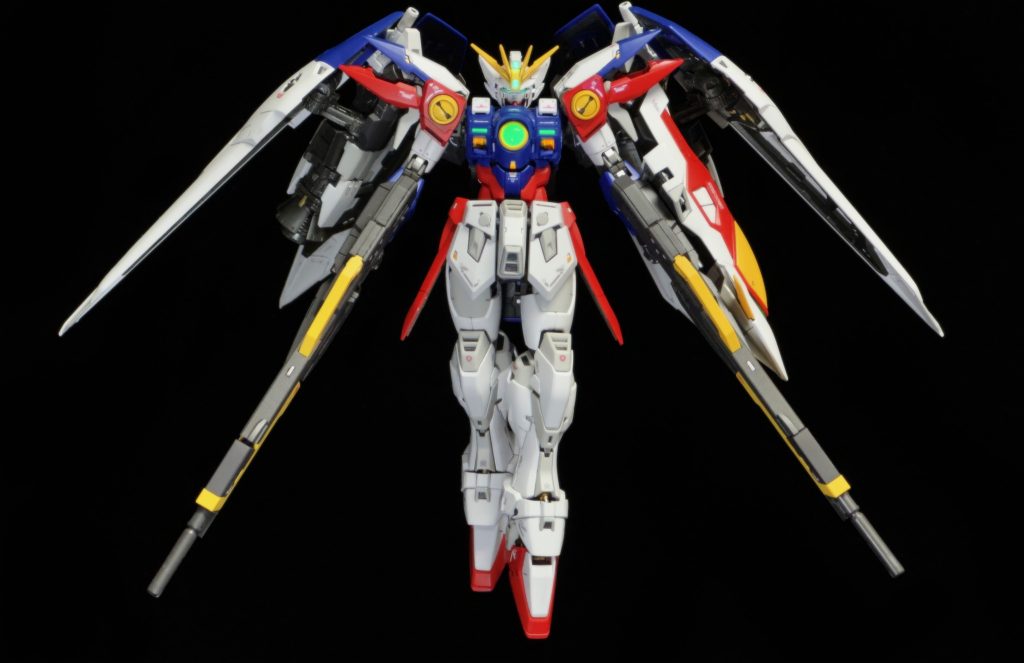 以上。ご覧いただきありがとうございました。とても久々に完成させられたガンプラでしたが、それでも1月半以上はかかってしまいました(作業時間的には20時間もかかってないけど)。このままRGでウイングゼロEWのVer2.0出して欲しいですが果たして...来年はガンダムX30周年だが...ついに来るのかRGガンダムX...！