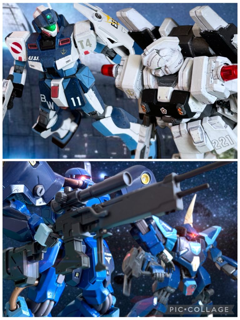 真空を超えて届く、驚嘆の意思をかき分け、背後から、優しく、力強い気配が近づくのを感じる。ヘントのキャバルリーの、白い機体がまっすぐ向かってきて、寄り添うように傍らを飛ぶ。 やがて、正面から、ティターンズの青い機体が2機、ハイザック・カスタムと新型のバーザムが迫ってきた。ハイザックからは、はっきりとした敵意が発せられている。だが、今日は、何も感じない。ヘントの、魂の盾のおかげだ。(行ける——戦える!)ミヤギは、スロットルレバーを握る手に力を込めた。〜〜〜〜〜〜〜〜〜〜〜〜〜〜〜