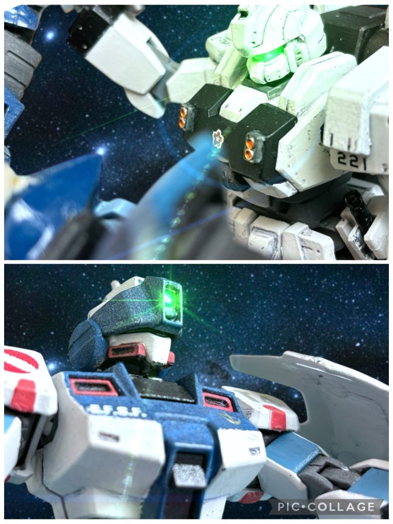 考えていると、ヘントから通信が入る。『ミヤギ中尉、撃つのをやめろ。』 先の想像とは、真逆のことを言われた。『撃つのをやめて、動け。』は?と、思わず聞き返す。『君は撃たずに動け。一度敵から身を隠せ。あとは、感じてみせろ。』組み合うのに必死なのだろう。細かく説明している余裕がないらしい。『今日の君の”冴え”なら、”見える”だろう。以上だ。』 そこまで言って、通信を終える。 相変わらず、言葉が足りない。だが、だいたいわかった。 ミヤギは、射撃をやめて、機体を真横に大きく迂回させる。遠くから放たれる敵の射撃は、先ほどまでミヤギがいた辺りを走った。敵も、ルールどおりにレーダー類を切っているらしい。 ミヤギの狙撃は、生命の波長をとらえる。 集中すれば、視界ではなく、その彼方に揺らぐ気配までも、感覚でとらえられる。 今日は、生命ですらない、ダミーバルーンの気配も正確に感じ取れた。確かに、ヘントの言うとおり、感覚は研ぎ澄まされ、いつになく冴えている。