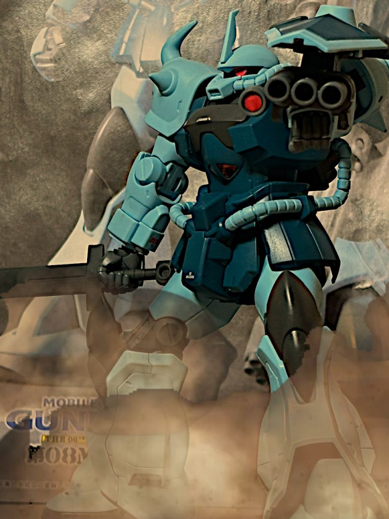 画像編集というものをやってみました。思ってたより印象変わりますね。砂塵の吹き荒れる戦場って感じが出て、結構良い感じだと思ってます。撮影場所は私の自室ですけど、それを感じませんね。