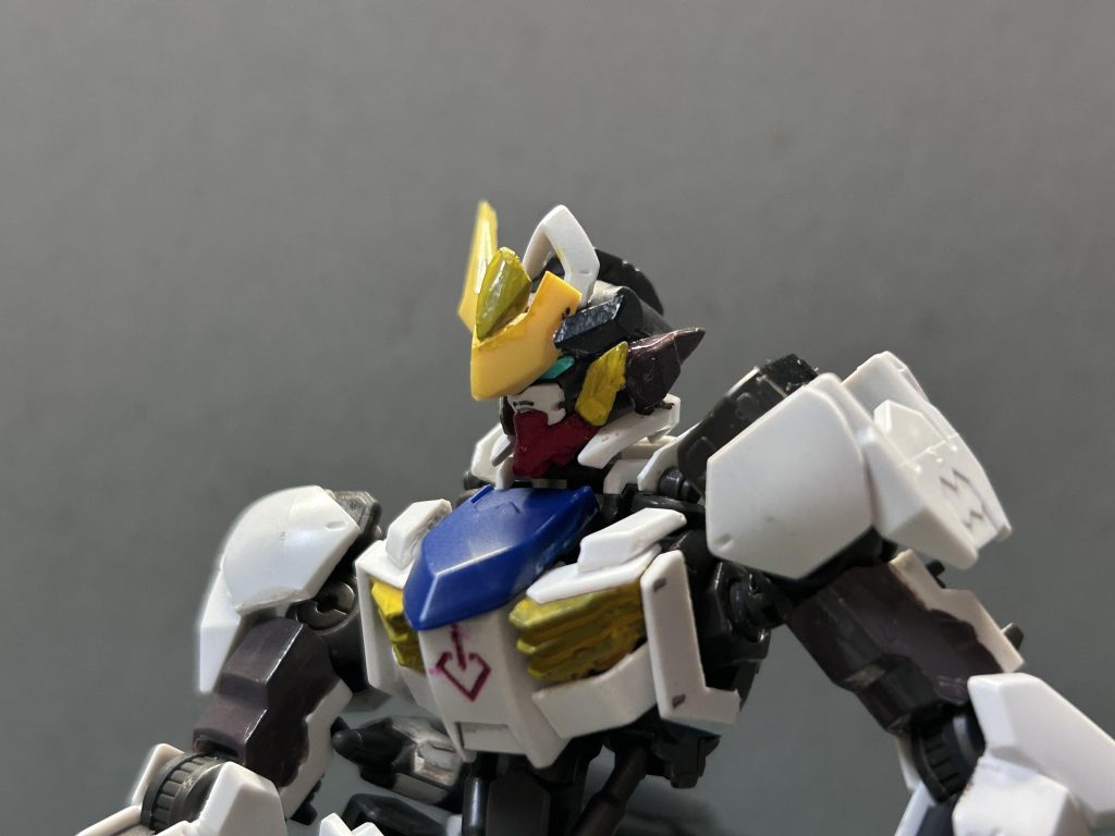 一番頑張ったのはここ！頭部！バルバトス、バルバトスルプス、端白星のパーツをうまいこと落とし込んだつもりです！