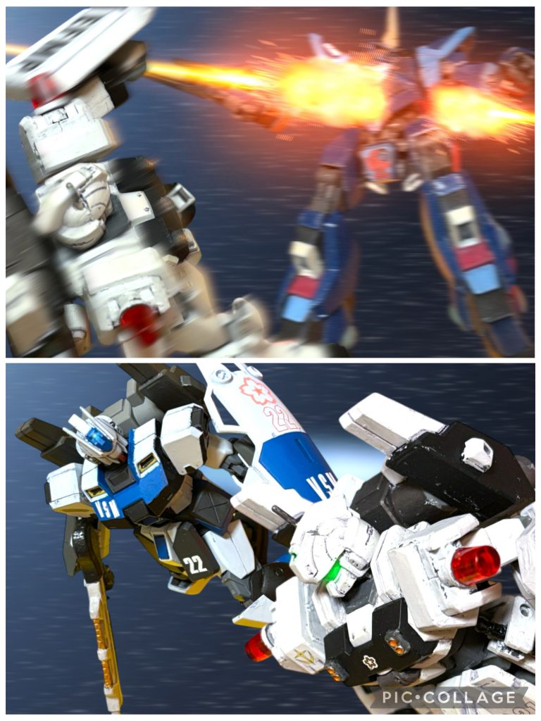 続けて、カイル機を追っていたバーザムも1機、後方からのビームに射抜かれる。『離脱する!