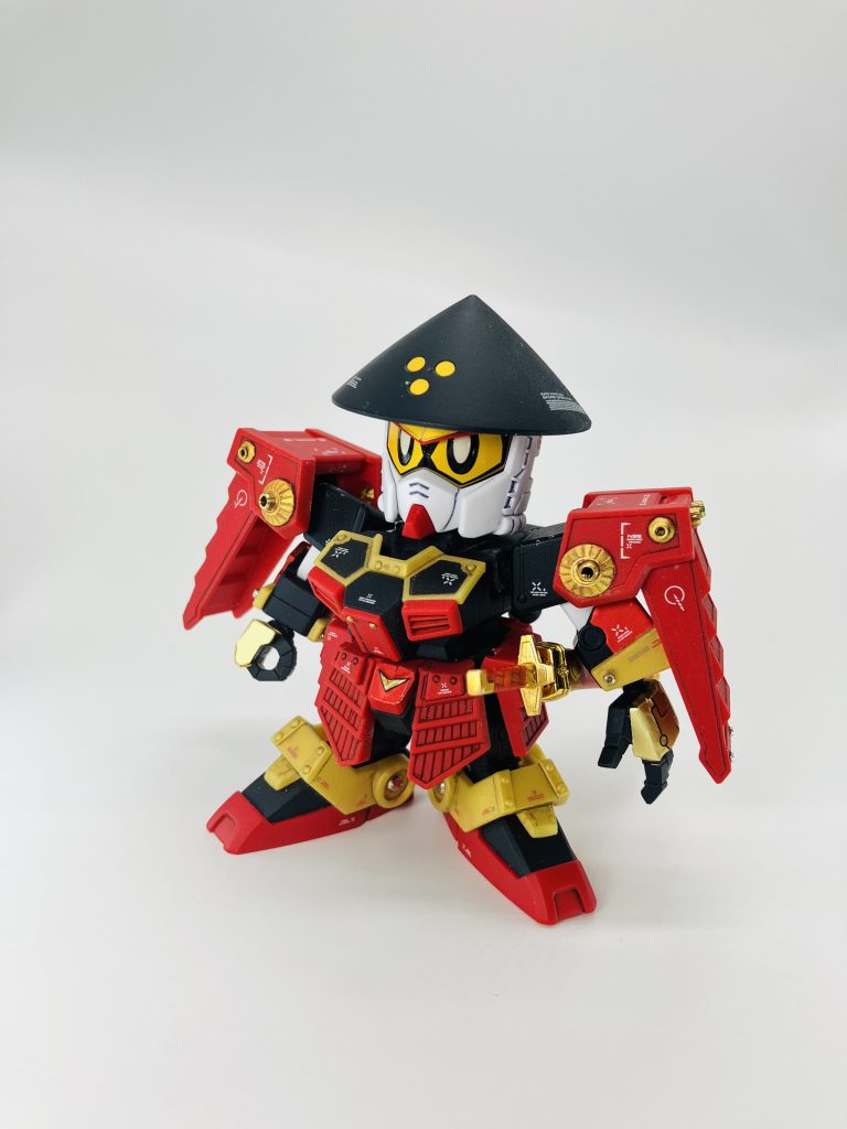 足軽ジムヘッドが付属してますが、三度笠は武者頑駄無も被ることができます👒