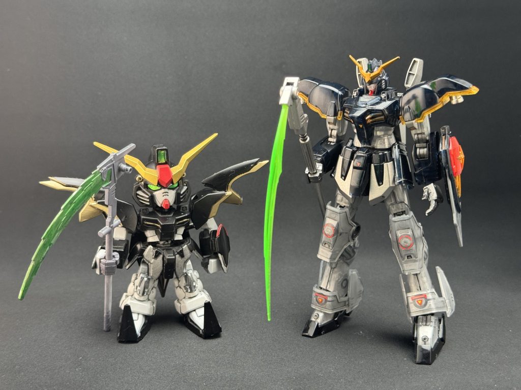 アクティブクローク外すとほぼデスサイズ？つま先のトンガリも好きじゃないのでどうにかしたかったけど…🤔サクッと仕上げるつもりが、塗り忘れがあって再度エアブラシ塗装…などして結構時間がかかってしまったdeath (:3_ヽ)_