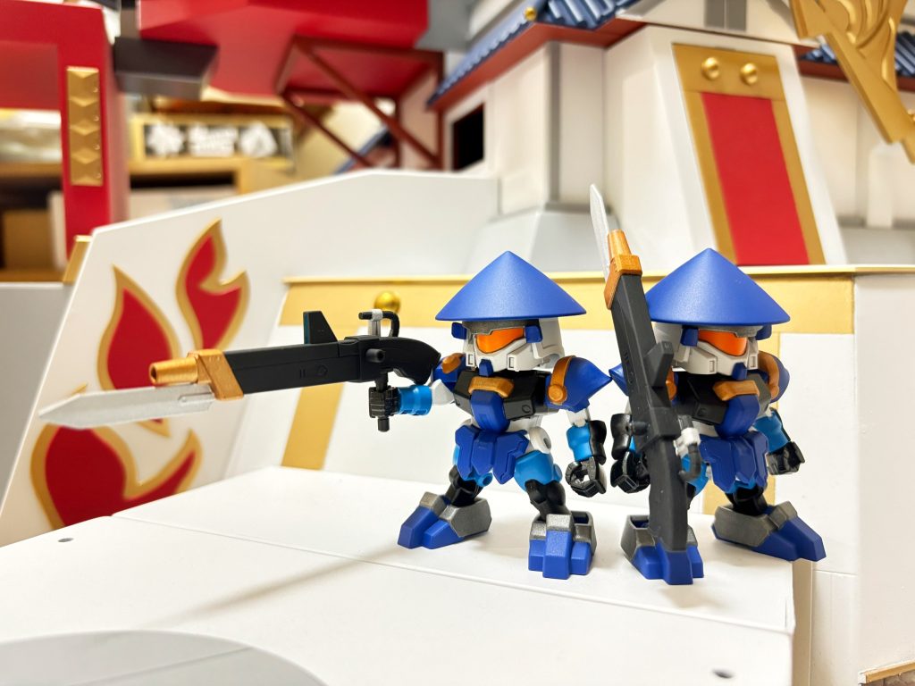 銃剣兵の武器は「銃剣式種子島(ジュウケンシキタネガシマ)」である。銃身自体が長いため扱いが難しいので、この武器を扱うためには日々の鍛錬が欠かせない。装着されている刀の部分は「爆溶熱刀(バヨネットウ)」の技術が活かされており、短時間であればヒート兵器としても利用可能である。