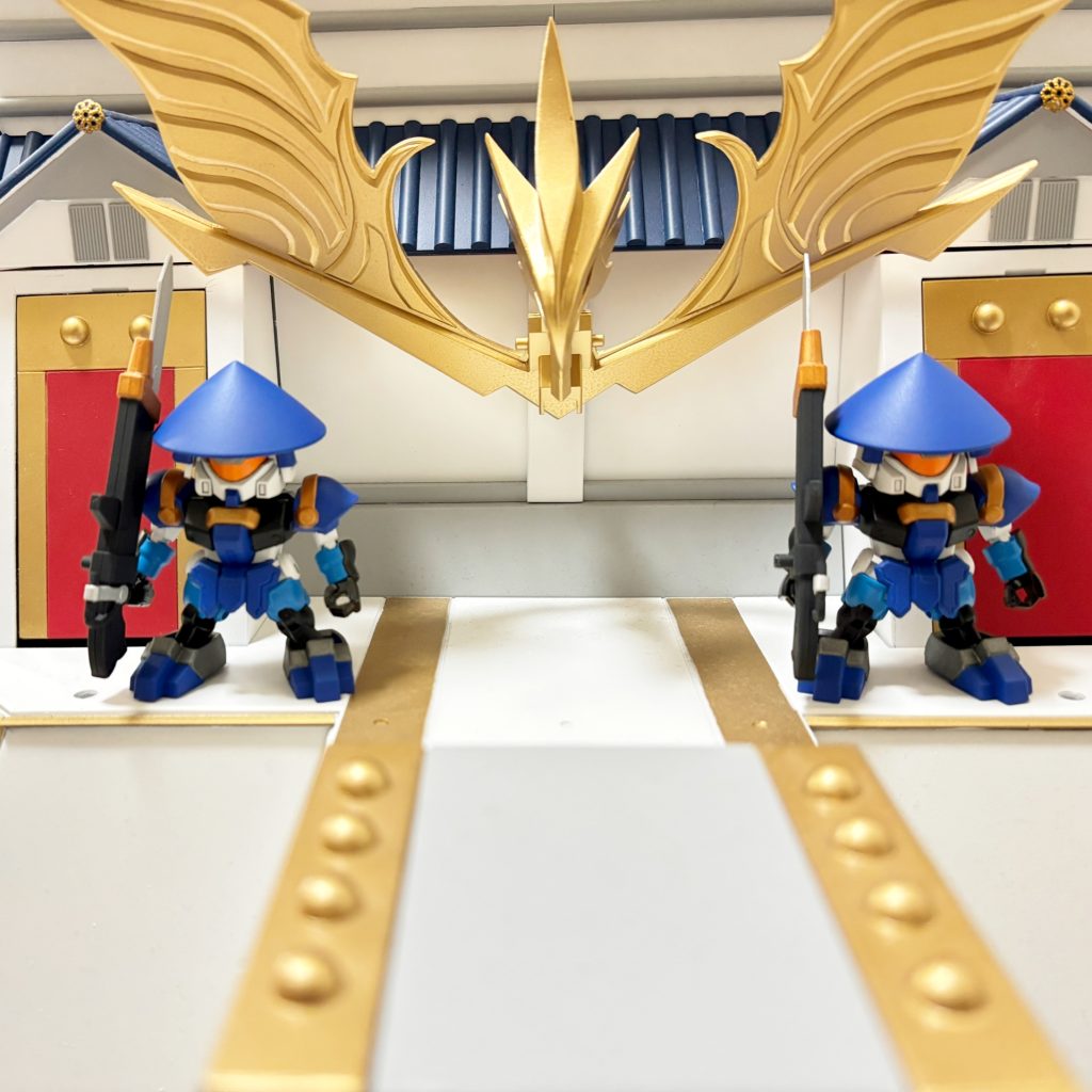 烈帝城守備隊④【銃剣兵】エリート揃いの烈帝城守備隊の中でも、特に冷静な判断力と高い技能を持つものだけがなることの許される兵である。銃剣の扱いを邪魔しない、柔軟な可動域を持つもつという青い鎧を纏う。