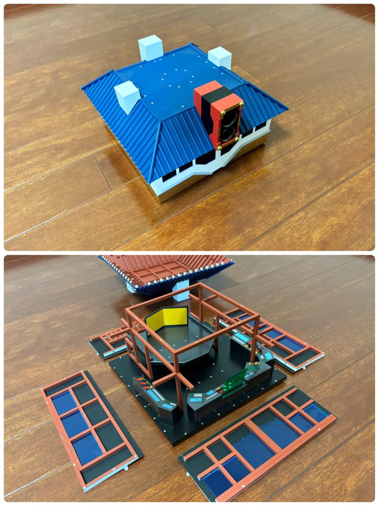 内装を紹介する前に、烈帝城の基本仕様です。烈帝城はフロアごとに分解できるだけでなく、各フロアの壁面は全て磁石接続で分解できるようになってます。これは壁の一部のみを取り除いて中を覗き込んでニヤニヤしてみたり、良い角度で中の撮影をするためのギミックです。