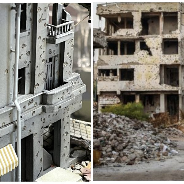 次回作の参考資料見てましたら追加加工したくなりました。キリがない…😅ピンバイス使用。それと道路脇の落ち葉を増量。溜まりやすそうな所に溜め込みました。（3枚目）