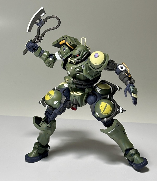 ジークアクス前半部分で登場する、非合法決闘競技であるクランバトル(クラバ)用のザクを自作してみました。チーム・ポメラニアンズのザク。