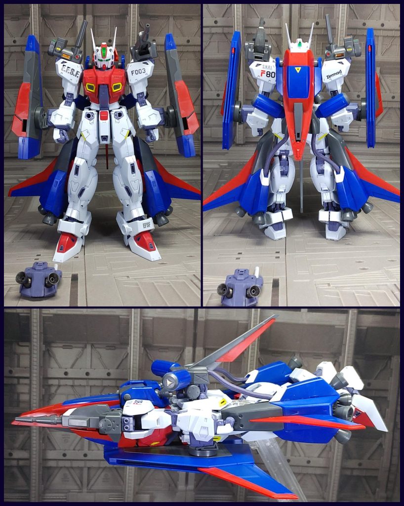 Pタイプ全て取り付けることができます。バックパック中央のパーツと背中が干渉します。PVスペシャル用のパーツと交換する部分なので簡単に取り外しができます。干渉している部分が少ないのでヤスリなどで簡単に調整することができます。変形はアンテナが邪魔になるのでそのままではできません。アンテナ又は頭部を丸ごと取り外すことで変形が可能です。