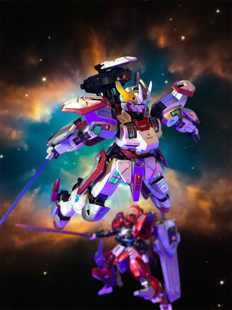 防御装備を失ったグエルは、“攻撃は最大の防御なり”という自身の戦闘スタイルを自ら体現してみせる。「学園を卒業して、ドミニコス隊に入って、エースパイロットの夢も叶えて。もう、誰も自分より強い奴なんて居ないと思ってた…なのに、また出会えるなんてな！MS戦でこんなにもワクワクする相手に！！」 エリクトは、今度はそれを機動力でもって躱してみせようとする。11機のビットステイヴが次々とローゼッテの各部に接続され高機動形態となると、蝶のような舞いでビームブレイドの斬撃を避け続けた。