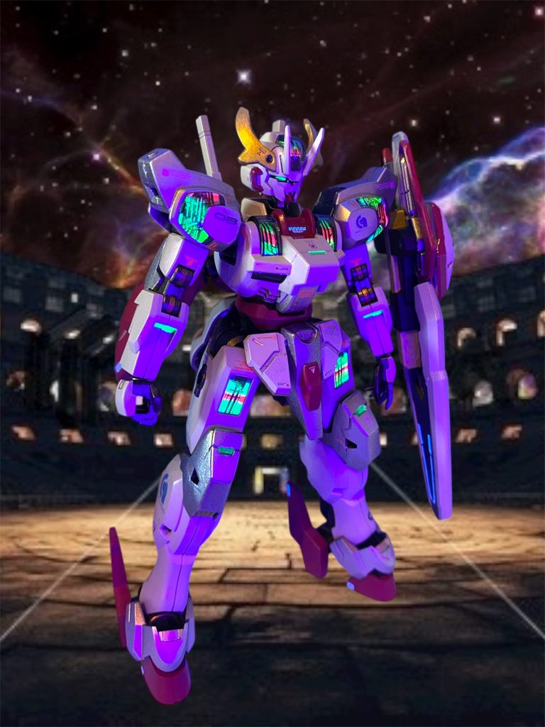 【あとがき】第1章を発表してから、早2週間…もう秋は過ぎ去り冬の足音が聴こえてきています。「ここ最近色々あって全然模活出来てねー！」とボヤきつつ、連載を持つ作家さんの気持ちって、こんな大変なのか💦と身に染みています🤣なんとか第2章の発表、ようやく主人公機の紹介となりました！シュバルゼッテとエアリアル改修型のミキシングで、設定の通りルブリスをモチーフにしたカラーリング、エアリアルを彷彿とさせる各部アーマーの移植、ビットの装着機構、各部開口、などいたしました。頭部の改修で、悪役顔からだいぶ主人公機っぽくなったと思ってますwシェルユニットは毎度おなじみとなりましたイタミテックさん方式でエアリアルのパターンで虹色にビコーンします🌈 