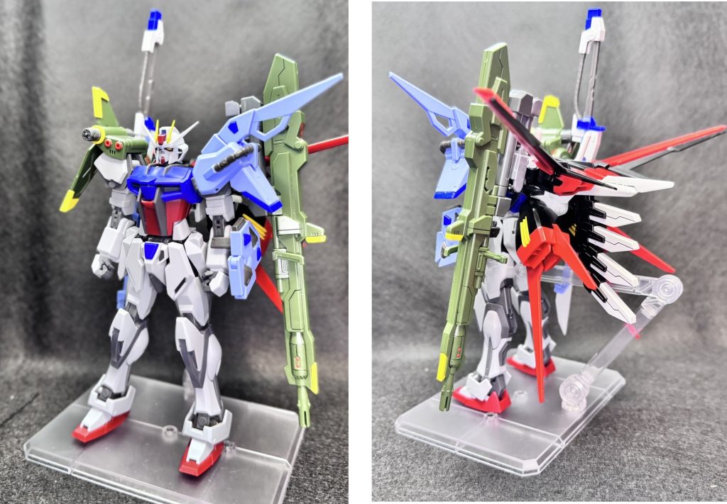 パーフェクトストライク一番大事な写真なのにランチャーのトリガー部分装着するのを忘れてました(gundam-kao9)