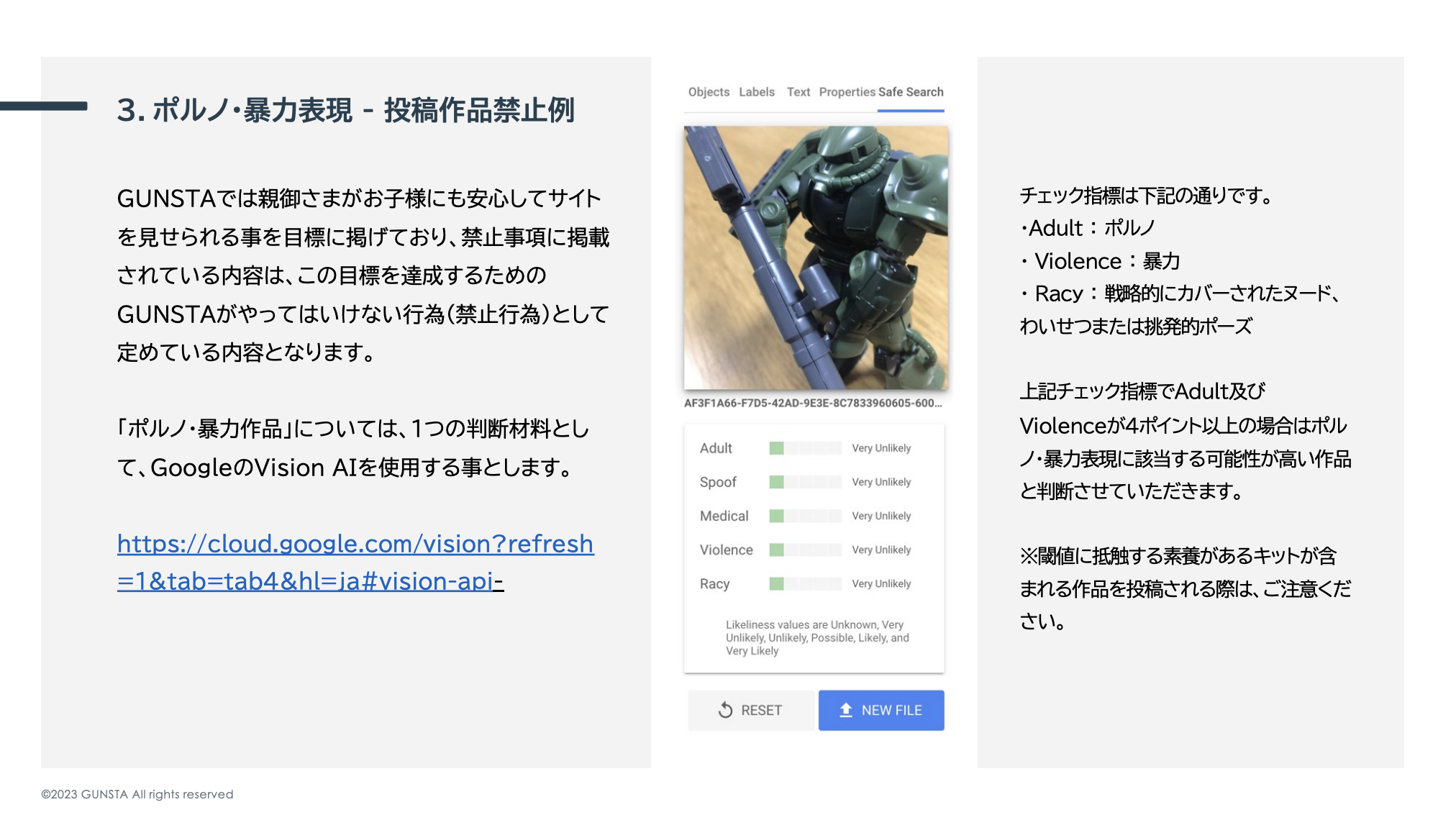 3.ポルノ・暴力表現 - 投稿作品禁止例