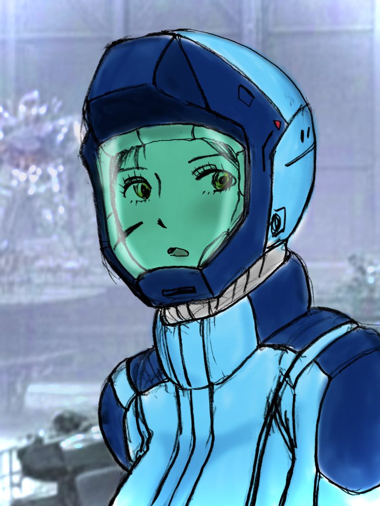 　ミヤギは自機の格納を確認すると、チタと共にスペースカーゴへ向かった。ヘントが傍にいる安堵感と、訓練の成功による高揚感。しかし、心の奥底では、どこか、かすかな不安がくすぶっていた。　アランの視線。ティターンズの模擬戦の意図。そして、ヘントが”リボー”に来る直前にに感じた、あの微かな悪寒。聞けば、ヘントらが正体不明の敵機と交戦したと言う。（ジン・サナダ——。）　捉えどころのない、不吉な空気感に、ふと、その名が浮かんだ。　彼の狂気に傷つけられた魂が、まだ、微かにうずいている気がする。（大丈夫……彼がいる……。） 自分に言い聞かせ、別のカーゴに向かっていくヘントの横顔を見た。その存在だけが、今のミヤギを繋ぎとめる唯一の錨だった。カーゴがコロニーの光の中へ進んでいく。その光が、迫りくる闇を照らしてくれることを、ミヤギはただ願うしかなかった。 【#48 The consideration for recovery / Oct.8.0087 fin.】