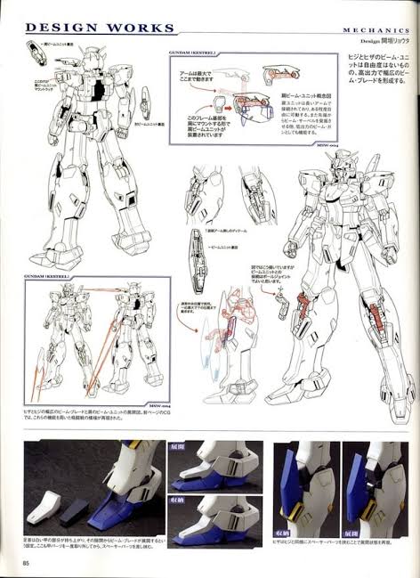 ビーム・ブレイドの説明を拾いました 😁こんな状態からか?『カマキリ』と呼ばれてイルらしい 🙄そして、両肩のビーム・ブレードは、ビームガンの機能も在るソウです 😚この時代だと、オーバーテクノロジーでは?🙂?