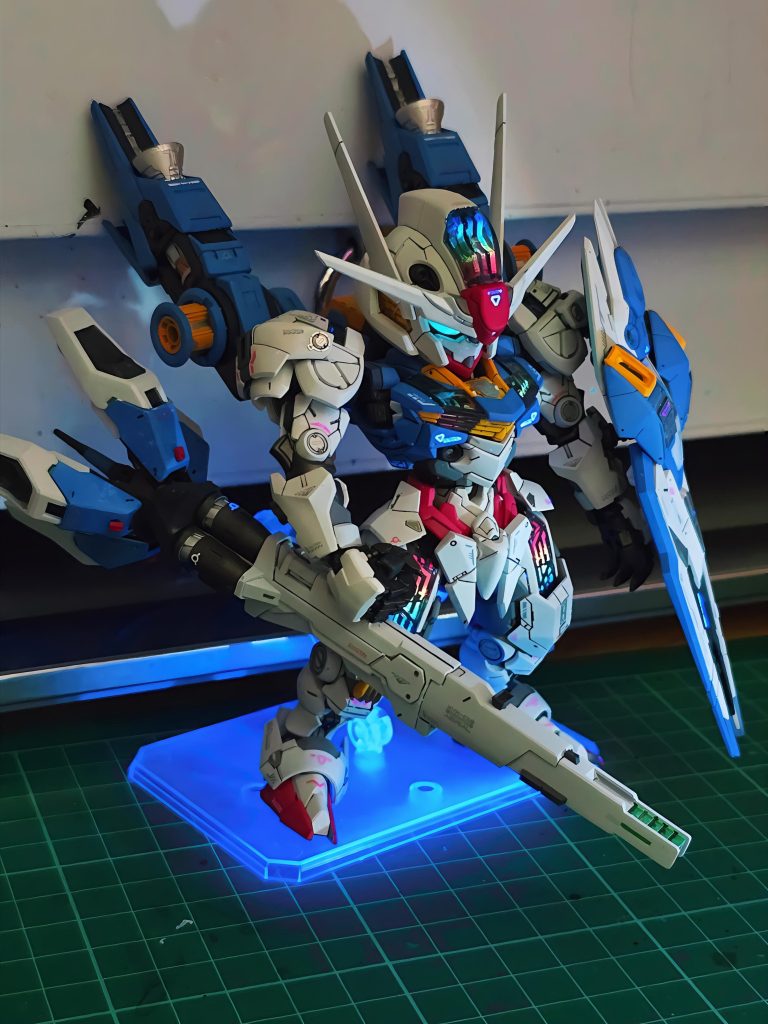 今回は特に機体に高機動バックパックを装備し、ガンダムキャリバーン砲のスタイルを再現した武器を装備した。