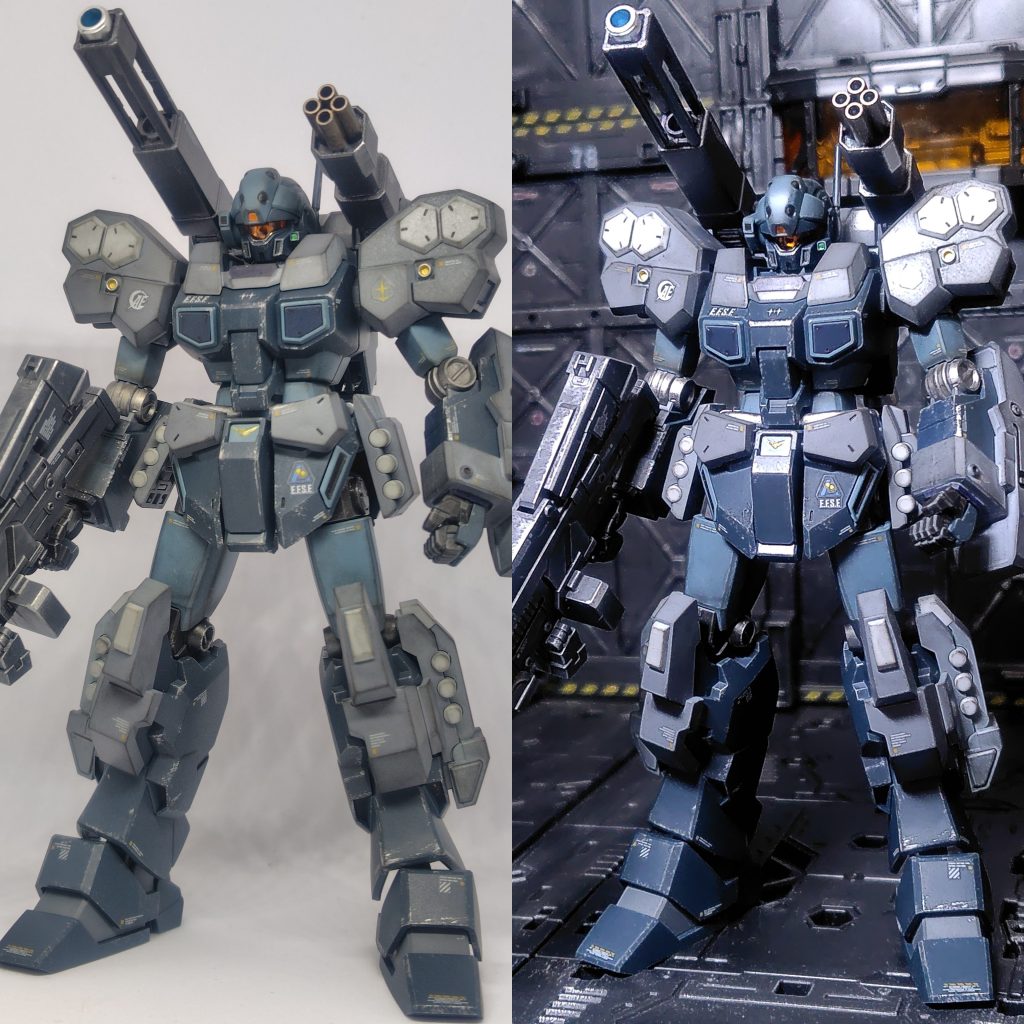 今までの白背景でのオート撮影と今回の基地背景でのマニュアル撮影。右の基地背景の方が実際の色に近くエッジが際立ちますね。白の方はエッジがややぼやけますがディテールははっきり見えます。一長一短ですね。