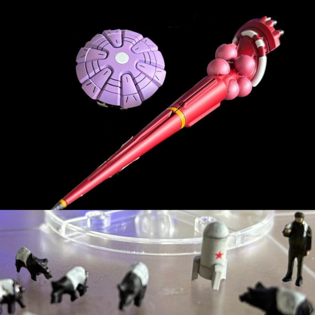 余ったギャン・シールドとハクジも妄想設定の生け贄になっていただきました🙏。トミーテック様製の豚さんを…