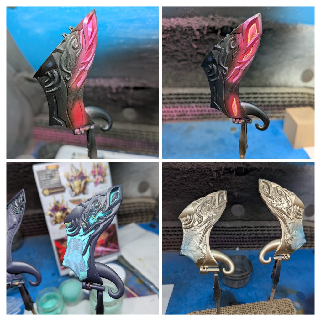 塗り分けは いつも通り縁をマスキングテープでやって残りはゾルで!