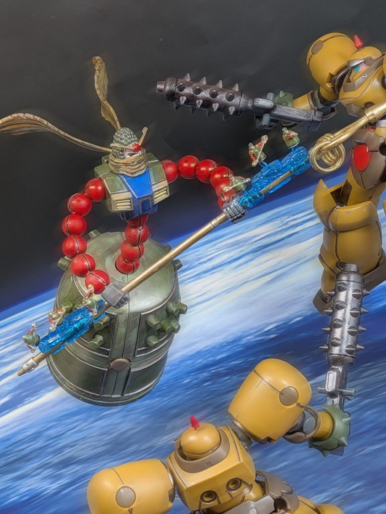 「極楽往生ーーーーっ‼️」襲い来るデスアーミー共を、マンダラガンダムが迎え撃つ❗️