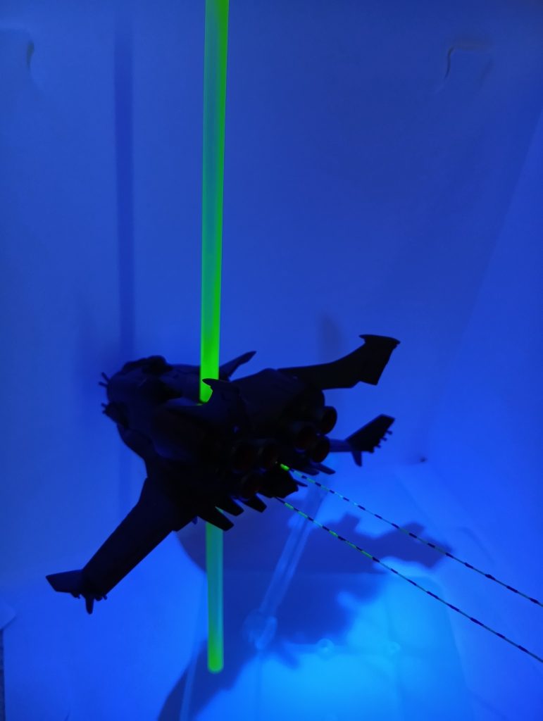 イワンコッチャナイこれがやりたかったからリリーマルレーンを作ったのに、時間がなくてやっつけで、ビーコンは真鍮線に色塗っただけ、ビームはプラパイプに色塗っただけそのうち作り直したい