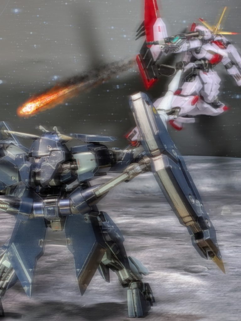 ガンダム端白星第2形態とアクション❗️「やはり来たか、ウィスタリオ・アファム❗️」