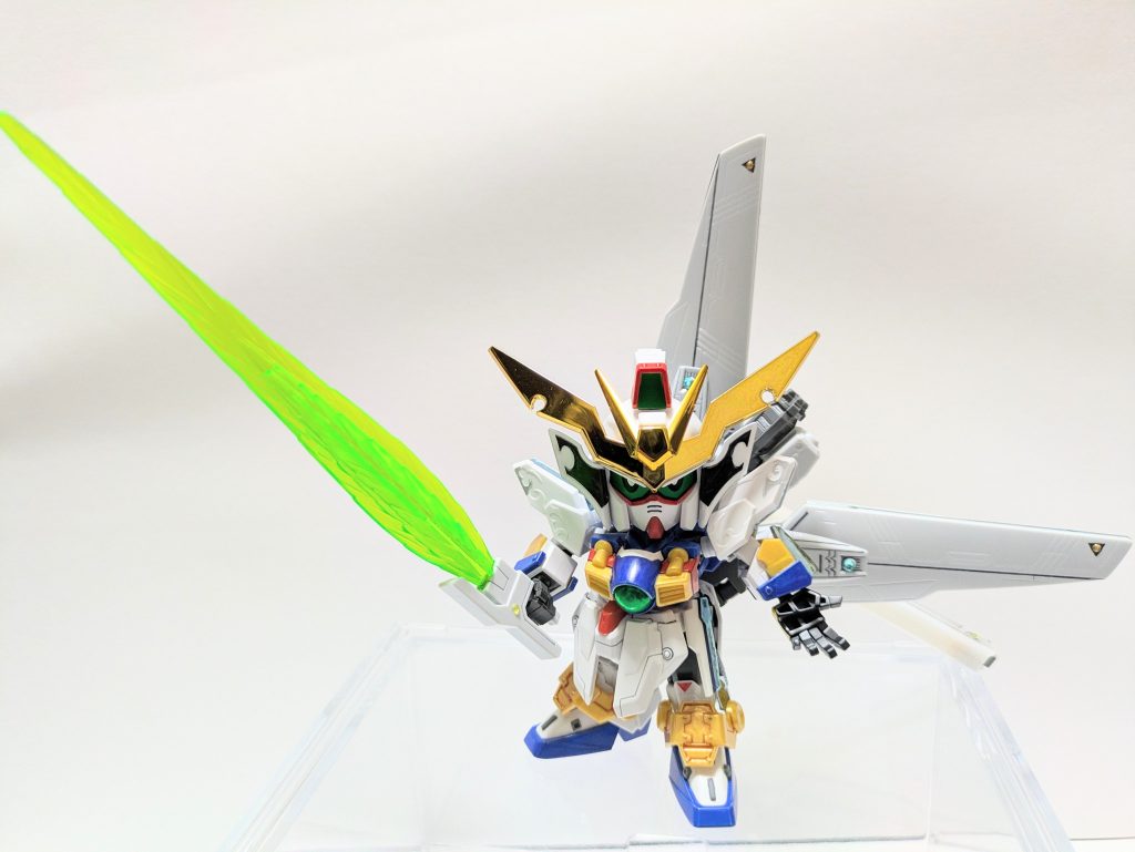 『LGBB號斗丸』の頭部、胸部、腰部、足部に『アルセーヌガンダムＸ』の肩部、脚部を組み合わせています。腕は『LGBB武者飛駆鳥』のものがすっぽりハマったので助かりました。腕甲は『LGBB武者頑駄無』のもの、腰部周りの鎧には『HGAWガンダムＸ』のアーマーを、足首には『78代目武者頑駄無』の鎧を移植しました。