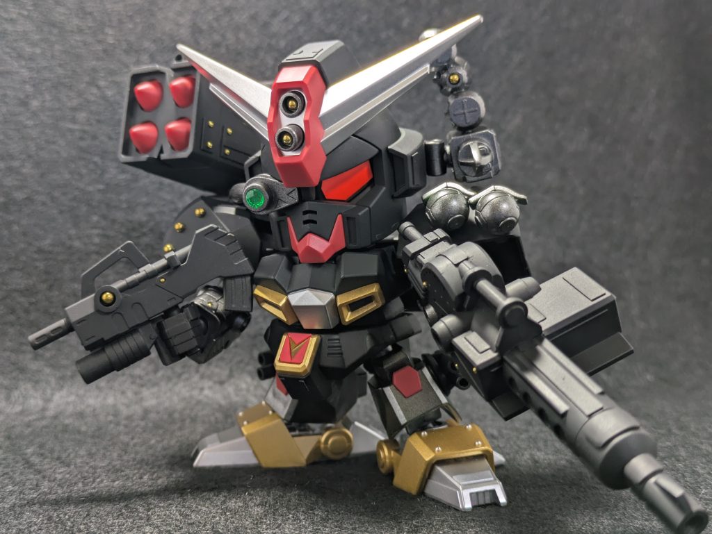 リサイクルショップで購入した素組みジャンク品に少々のディテールアップをして、黒をベースに塗装しました。