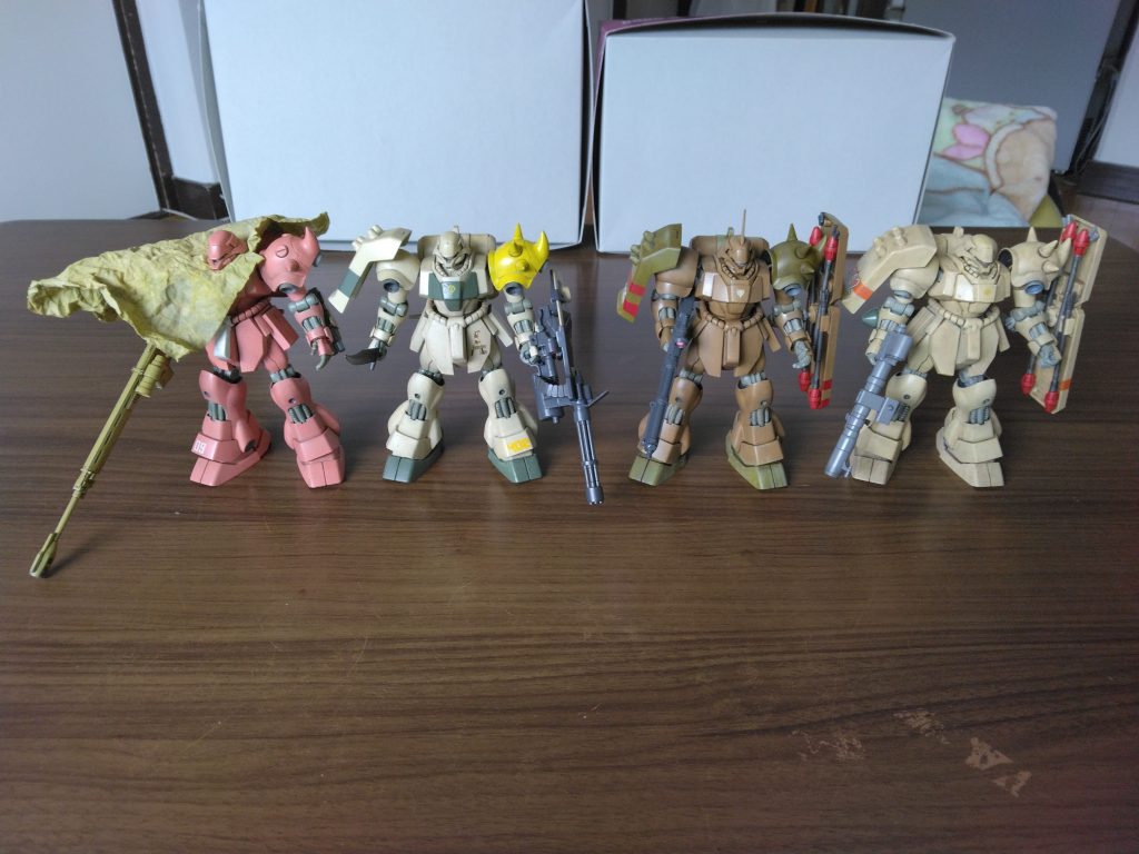 ガンプラを始めた頃から、やってみたいと考えていたオリジナル部隊のそろい踏みが実現し、少々感慨深いものがあります😌これからも、ゴリオ脳内の妄想設定を形にして行きたいと思います😊長くなりましたが、最後までご覧いただきありがとうございました🙇皆様、良いお年をお迎えください🙋