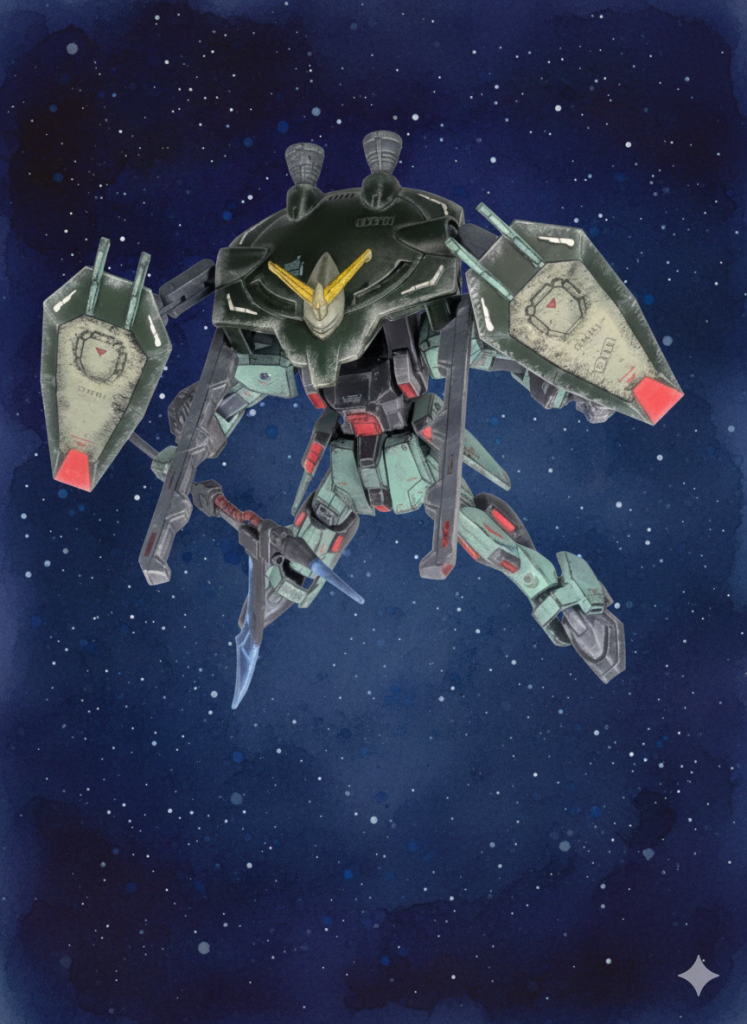 最初の相手はフォビドゥンです今回もAI編集で背景をイジっています