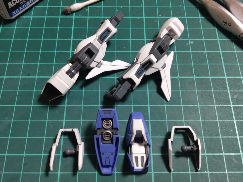 上半身やユニバースブースターを制作中に写真を取るのを忘れてました。見えづらくなる部分まで塗装。