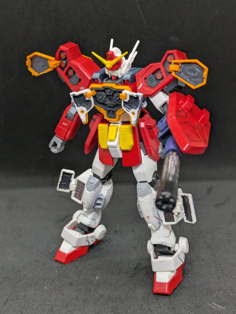 フルバースト状態。劇中でも気持ち良くぶっ放してくれます。キットも再現可能なのでこのポーズで飾るのもアリかと。