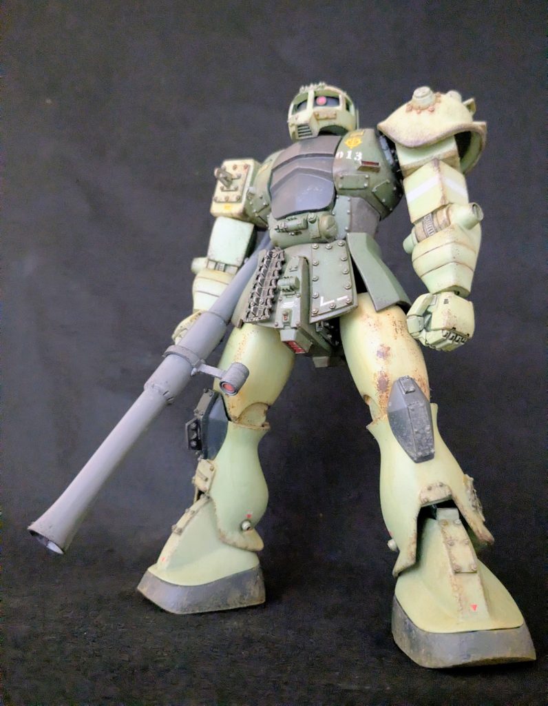 ウェザリング…やらなきゃよかった…が…これも試練でやりました…。次やる時はケープ塗装にします…。塗装で錆の表現…舐めてました……。