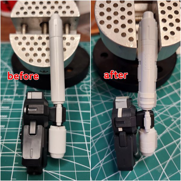 こんばんは、Plamorumoです。MG Sガンダムのバックパックのキャノンを、プロペラントタンクに見立てて改造しました。&nbsp;（2枚目）