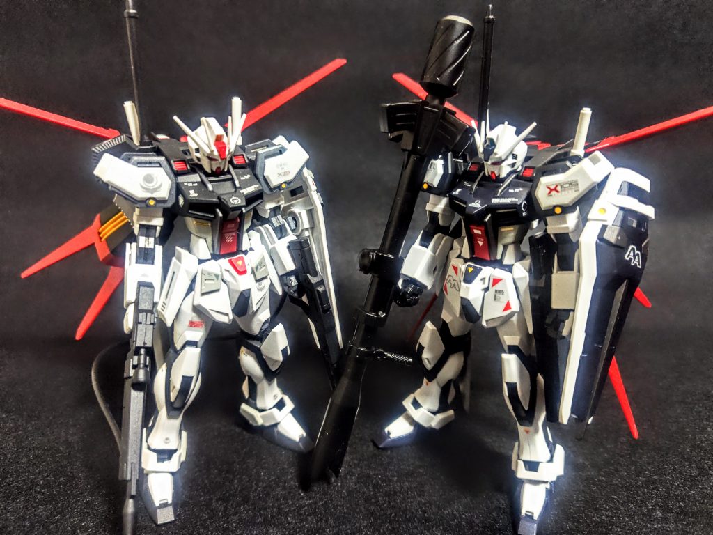 スマホのカメラレンズが調子悪くて本当に悔しい(泣)。白が濁ったり飛んだりで酷いですが、今あるものを何とかして使いましょう。これがお気に入りカラーの2体です。やっぱりペインティングモデルと、クリップ付きの棒はやってみようと思わせてくれる魔法のアイテムですね。なかなかペインティングモデルのストライクも売ってないのが悲しいところですが。