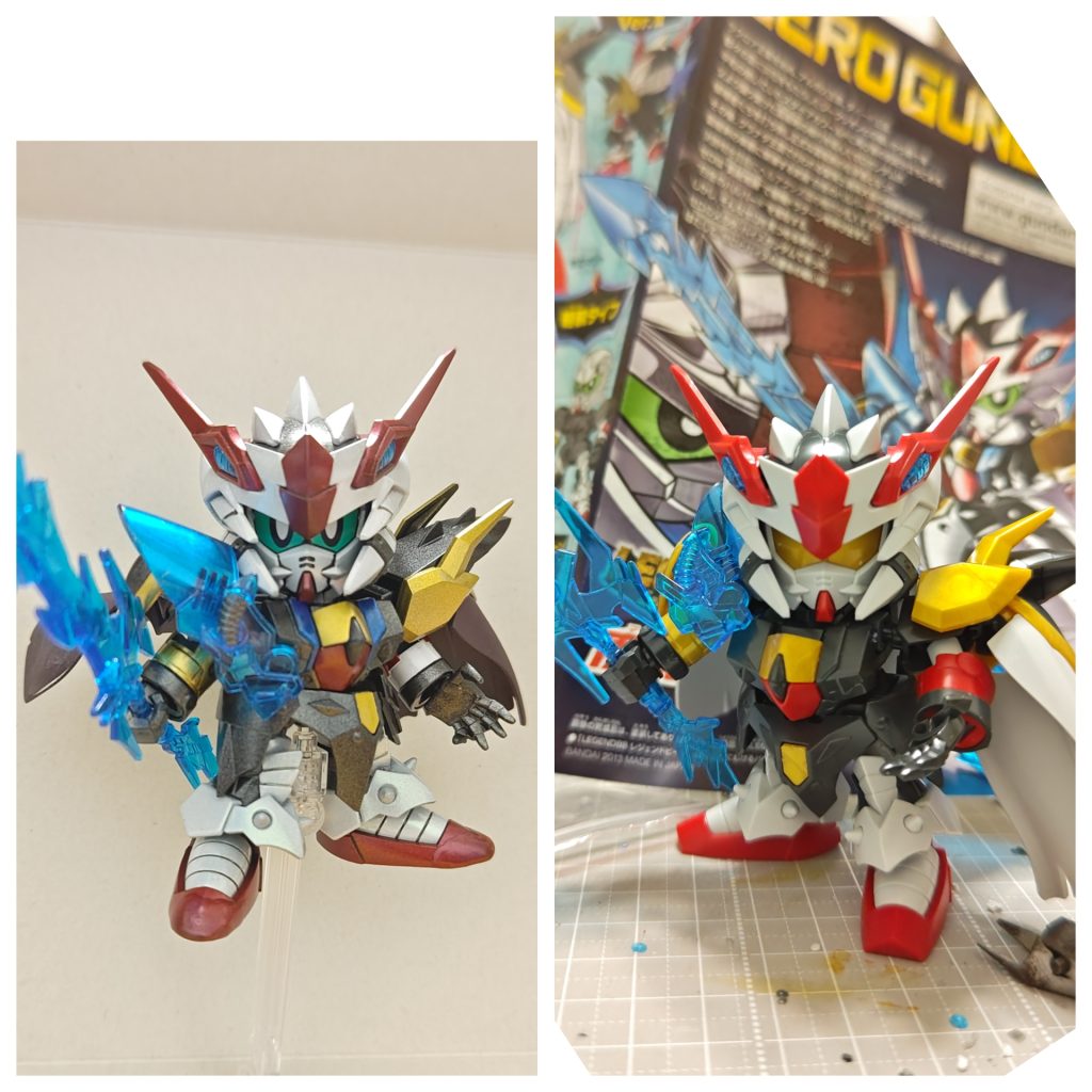 最後に塗装前後比較ですこうして見ると結構雰囲気違って塗装後の方がずっしりとした印象があるかなと思います