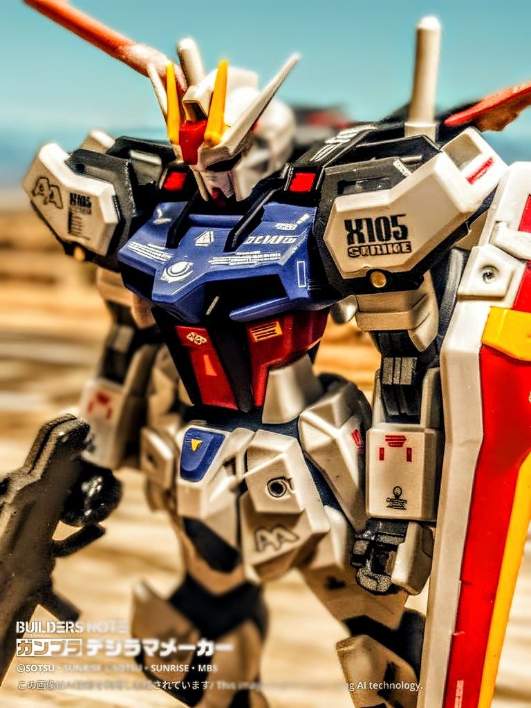 あとはこうしてアップで見たときに、ランナーから切り取ったパーツをヤスリがけする、とか。このエントリーグレードのストライクは傑作ですが、それでもまだある合わせ目を消す、とか。やらなくちゃいけないことが山積み（笑）。ここで魅せてもらった皆さんの作品は本当に魅力的に感じます。何とか盗んで、何とか自分の技術をアップさせて、また次に全塗装する時にはこのストライクガンダムたちを超えていかなくちゃと決意を胸に、「今作ってるのは部分塗装のお手軽フィニッシュです（笑）」先は長い。。。