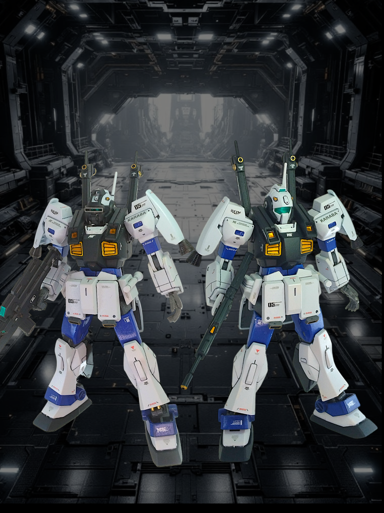 本家ナイトシーカーのキットから持ってきたのはマスクのみナイトシーカーの胴体を使うのが一番楽だったのですが、中途半端に材料としてしまうと次に使いにくくなるので、ジャンクパーツを駆使して、それっぽく(gundam-kao5)