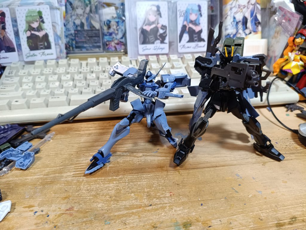 以上　ガンプラの出番が少ない(；・∀・)でもストライカーはガンプラと食玩を使ってます