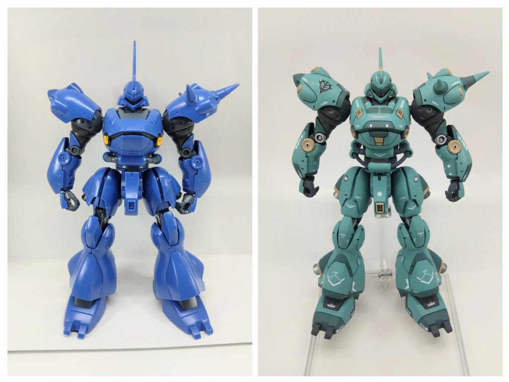 素組比較①正面から。膝上のスキマが分かりやすいかと。