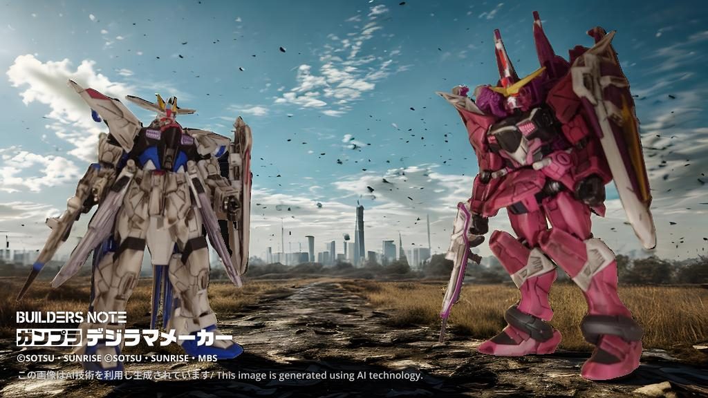 地球連合軍が一時撤退し、戦闘は中断 対話を望んだアスランはジャスティスをフリーダムの正面にとめ、コックピットから降りた キラもまた降りて二人は一歩一歩近づき始めた 遠巻きにアークエンジェルのクルーとオーブ軍が固唾を飲んで状況を見つめる オーブ軍の中にはライフルやピストルの銃口をアスランに向けて警戒する人々もいた キラ「彼は敵じゃない!」放たれた言葉は人々をハッとさせた アスランとキラ…二人の胸には過去と思い、感情が去来する キラ「やあ、アスラン…」静かに微笑むキラ アスラン「キ…ラ…」握り拳に力が入るアスラン カガリ「お、お前らー!」二人に駆け寄ったカガリはキラとアスランを両肩に抱き寄せた カガリ「この…バカヤロー…」言葉とは裏腹にカガリは涙を浮かべて微笑んでいた 二人の恩讐は、突撃ゲリラ娘の強引な介入に流されていた……