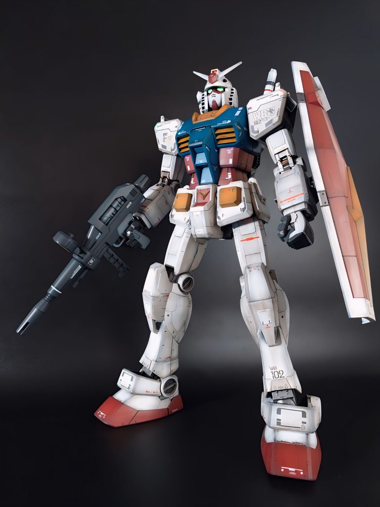 今回、大きさが分かるような物と一緒に撮影するのを忘れていたのですが紛れもなくメガサイズです😅個人的にはちょっと足が長すぎるかな?と思いますが概ねナイスボディです。変更点は特にありませんが、肩アーマーのヒケが凄くて…それを誤魔化すためにいい感じの大きさに切ったプラ板を貼り付けた上にそれらしく見えるパーツを作って追加してます。