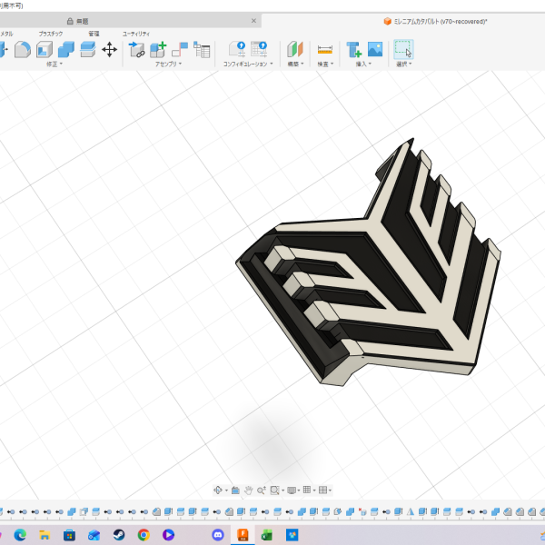 袖付きバウを作るためにギラドーガ指揮官機のビームマシンガンを設計出力しました。(バウアタッカー時にマウントするための溝があるものと無いものの2種類用意しました)肩を尖らせるのとプロポーション良くするのに二の腕延長パーツと肩パーツも設計しました。袖付きのエングレービングパーツとリバウの腰をどうにか制作して塗装する予定です（4枚目）