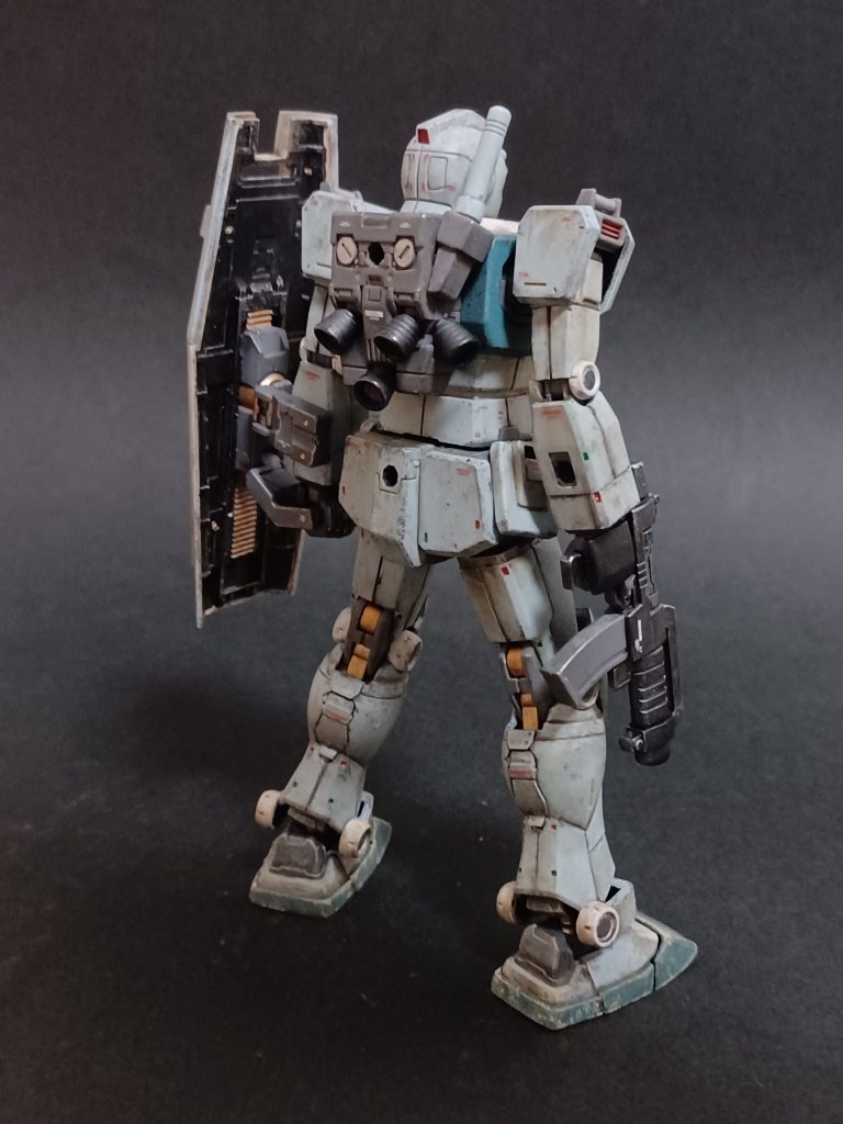 ＨＧ 1/144 ジム (スレッガー搭乗機)・ウェザリングでの受難–3枚目/制作者：@ウソつきカモメ