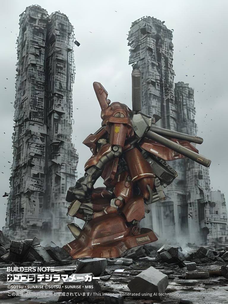 脚部はHGUCシャア専用ザクのパーツも使いつつ、メインは自分が普段飲んでいるプロテインに付属していたスプーンとサザビーのシールドを組み合わせています。隠し腕(隠れていないけど)はHGエアリアルの脚です。巨大な爪はプラ板とパテで作成。腕部の爪は水星の魔女の拡張パーツを使用。