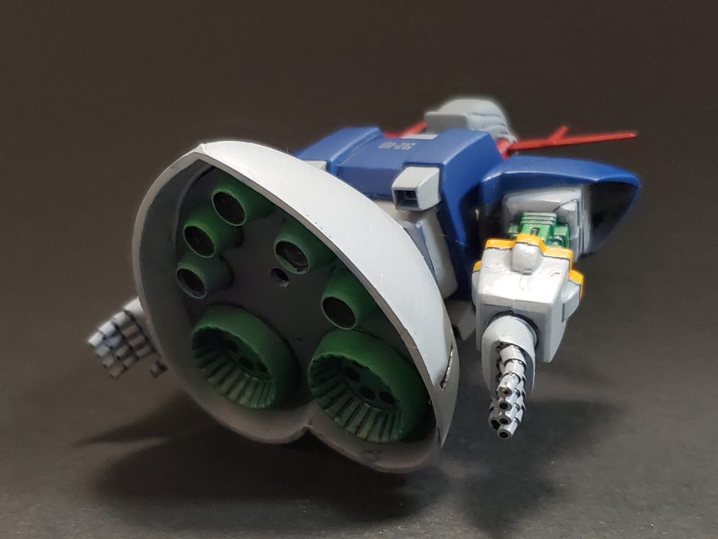 バーニア部分も当然塗り分け🎵いつも通り筆塗り全塗装で仕上げました🖌️✨