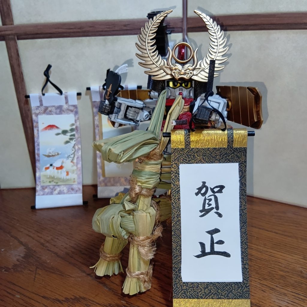 100均掛け軸に、ネット拾い画像を貼り付け。