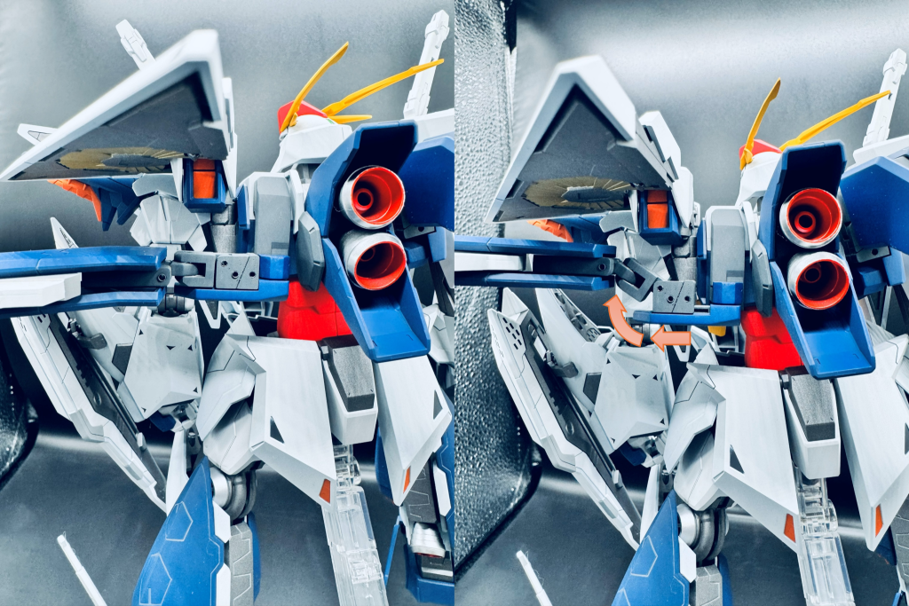 部品は3Dプリンタで製作しました。限られてたスペースに可動機構を仕込むのホント地獄。強度、可動性、保持力、耐久性を実現するために複数の材料を組み合わせて作ってます。ROBOT魂のクスィーではアルミダイキャストを使用していた理由が理解できました。